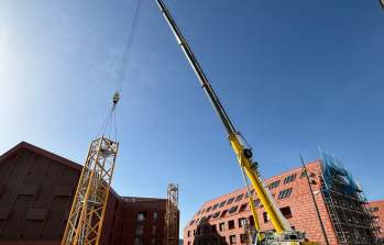 Sur le chantier de GENIUS, la grue a été désinstallée